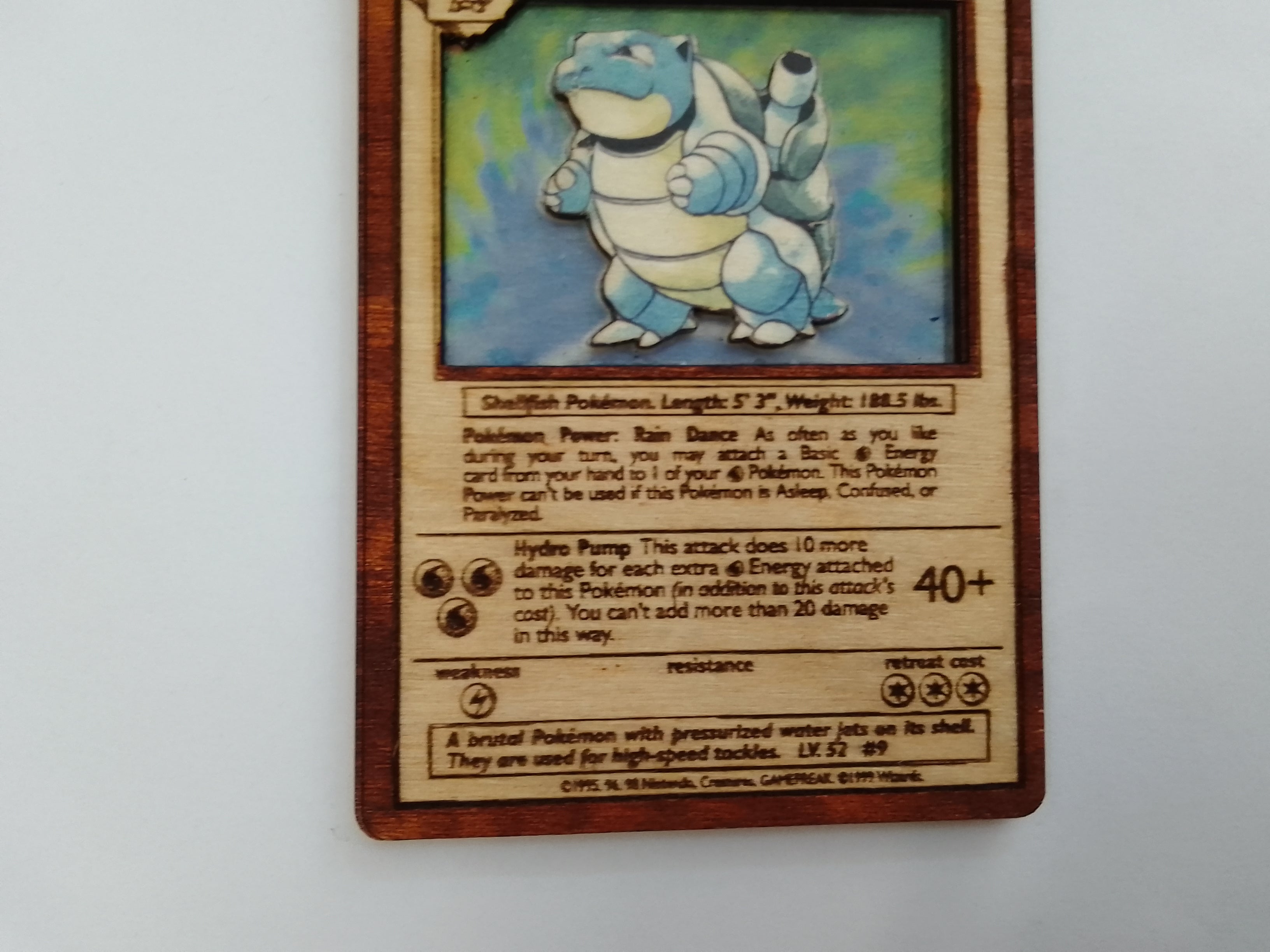 Χειροποίητη ξύλινη κάρτα Pokemon Blastoise
