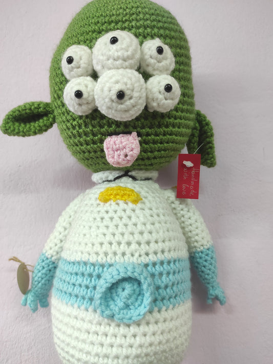 Χειροποίητο πλεκτό κουκλάκι Εξωγήινος Alien