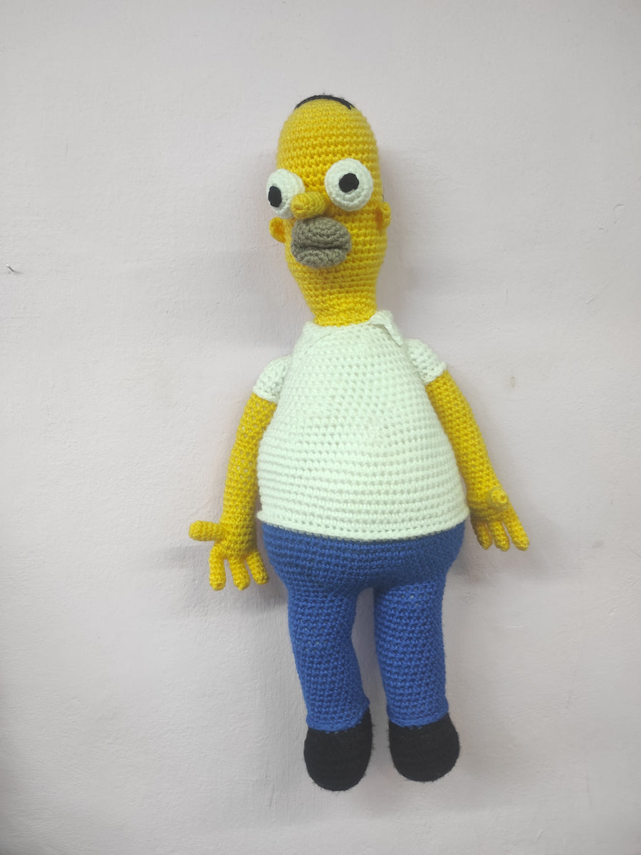 Χειροποίητο πλεκτό κουκλάκι τύπου Homer