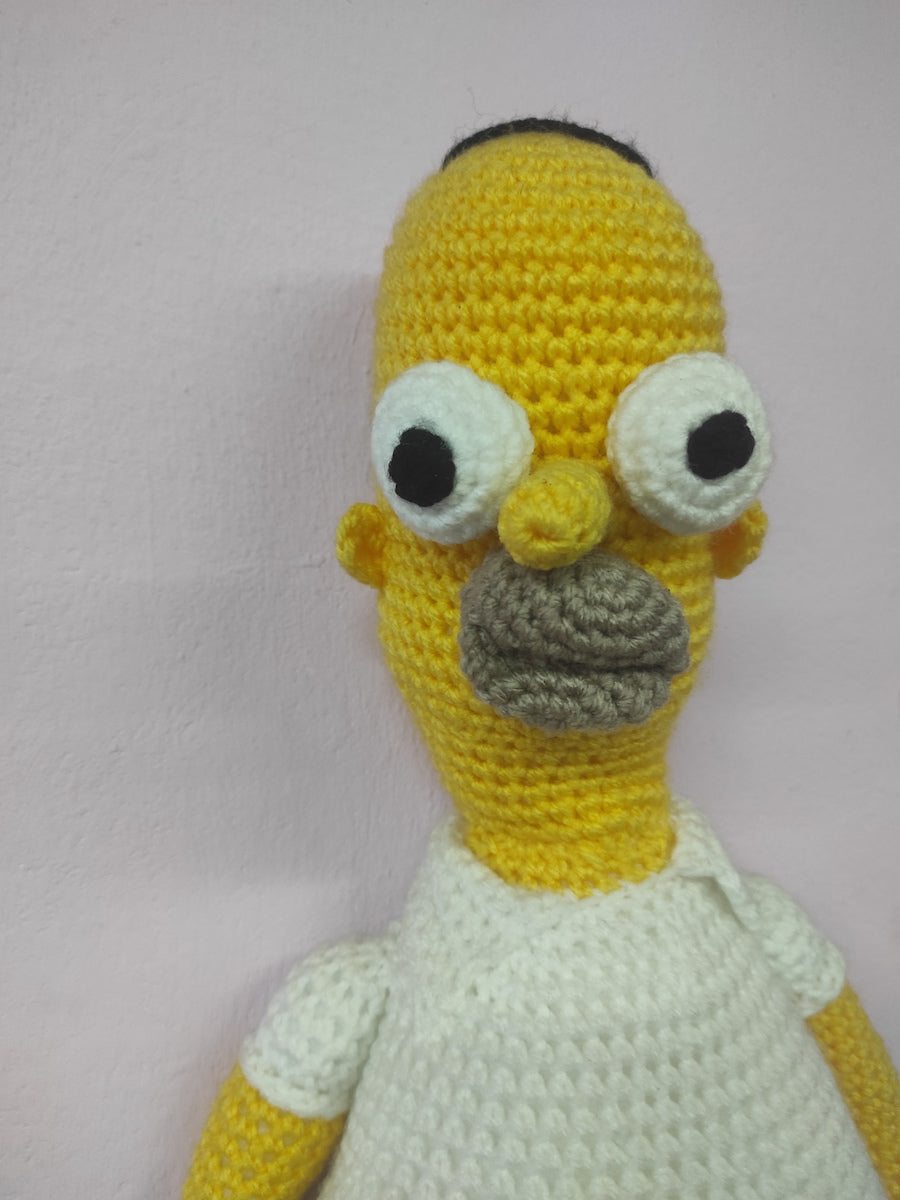 Χειροποίητο πλεκτό κουκλάκι τύπου Homer