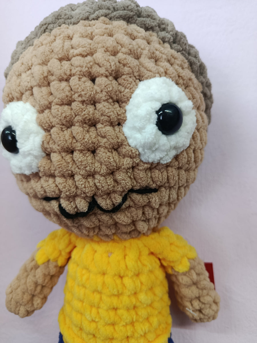 Χειροποίητο πλεκτό βελουτέ κουκλάκι τύπου Morty