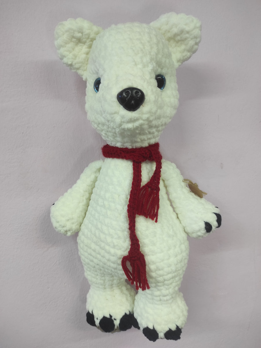 Χειροποίητο πλεκτό κουκλάκι Πολική Αρκούδα