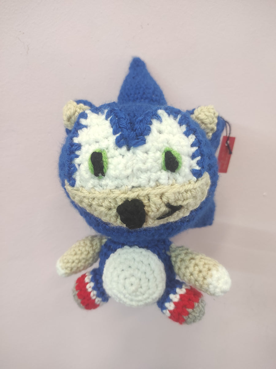 Χειροποίητο πλεκτό κουκλάκι τύπου Sonic