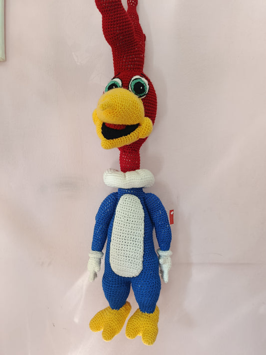 Χειροποίητο πλεκτό κουκλάκι τύπου Woody woodpecker