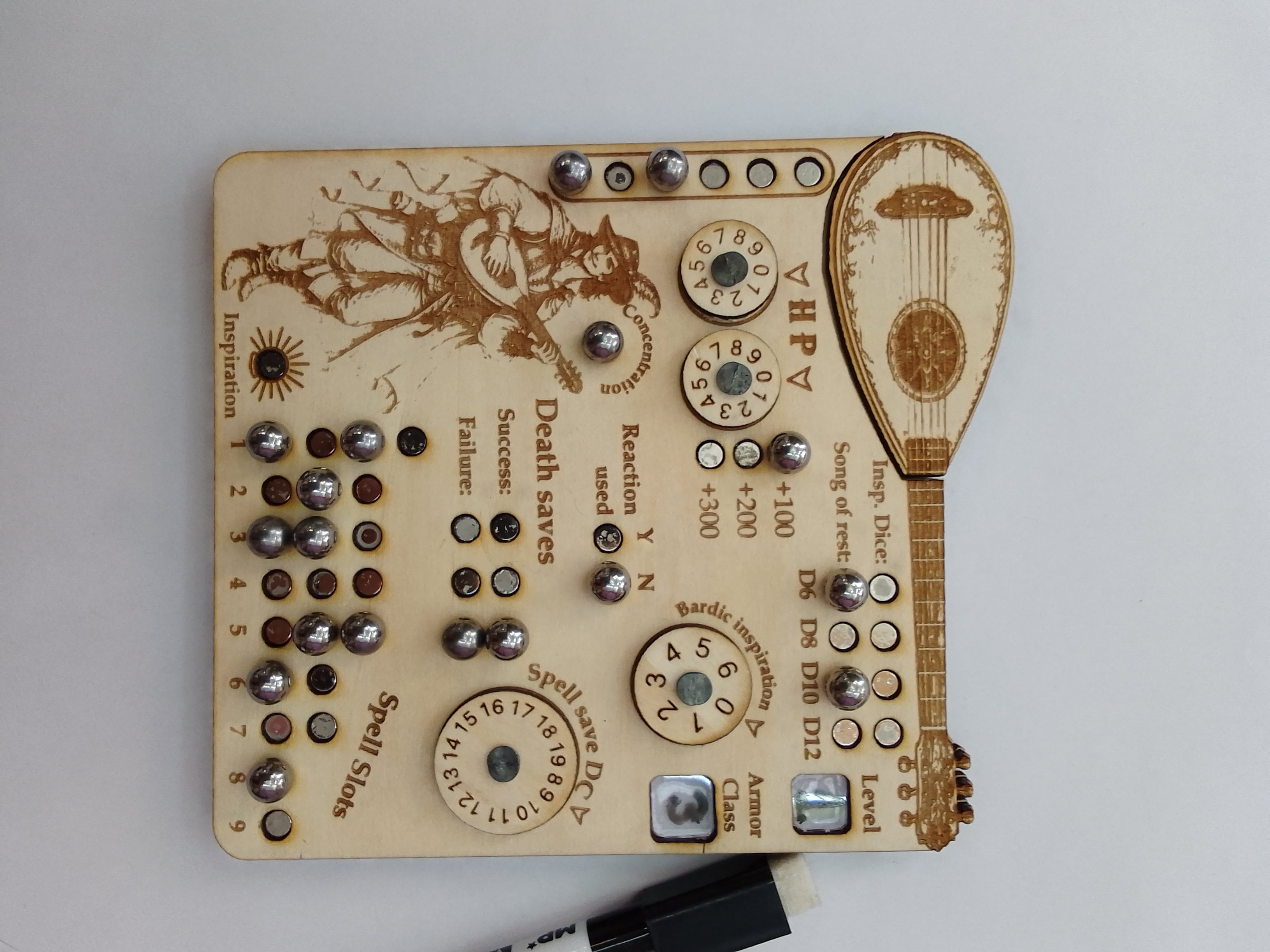 Χειροποίητο Status Boards Dangeons & Dragon Bard