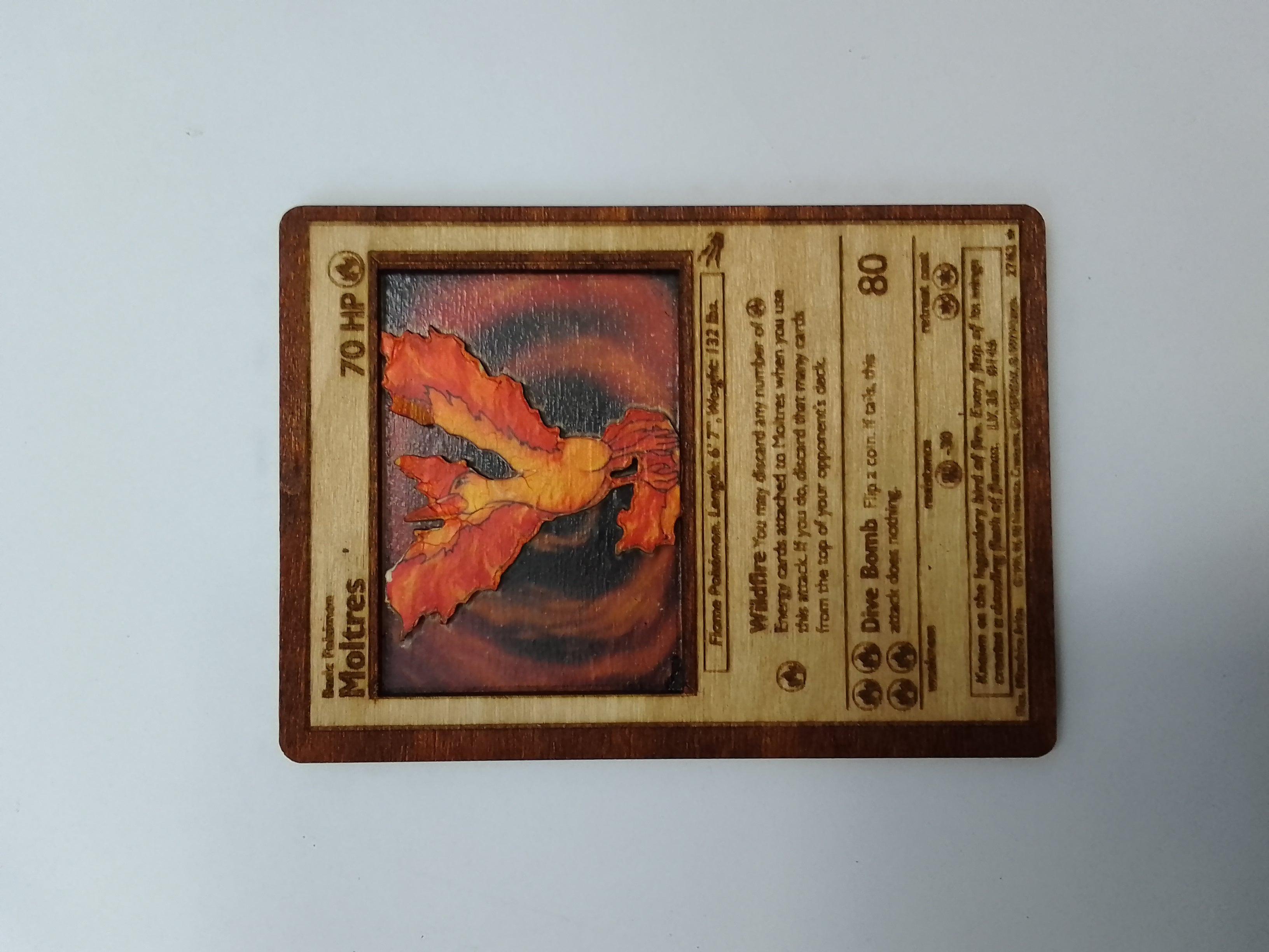 Χειροποίητη ξύλινη κάρτα Pokemon Molters