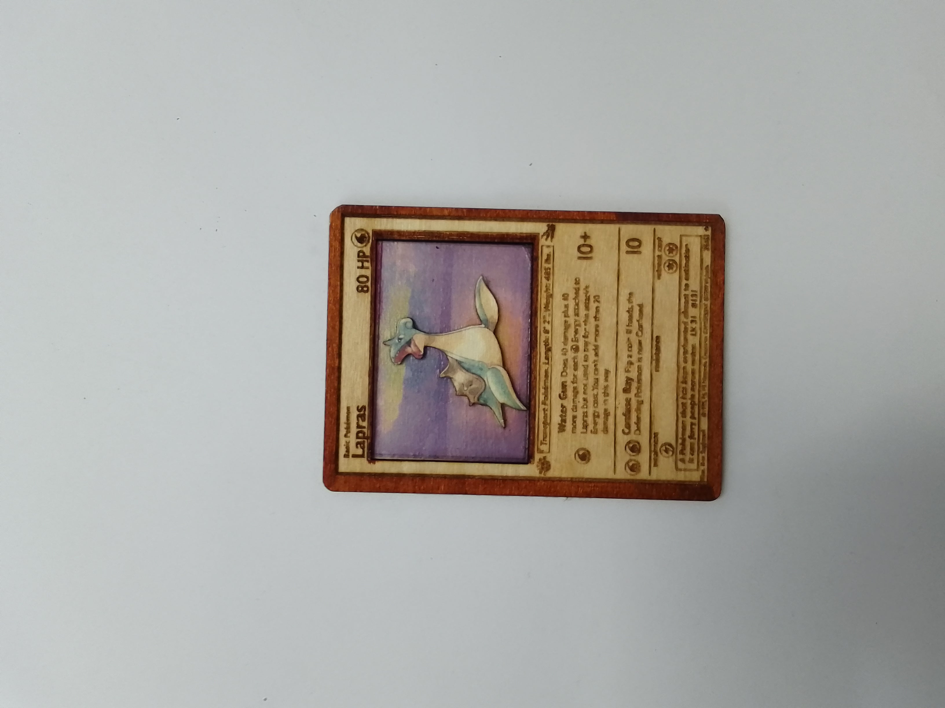 Χειροποίητη ξύλινη κάρτα Pokemon Lapras