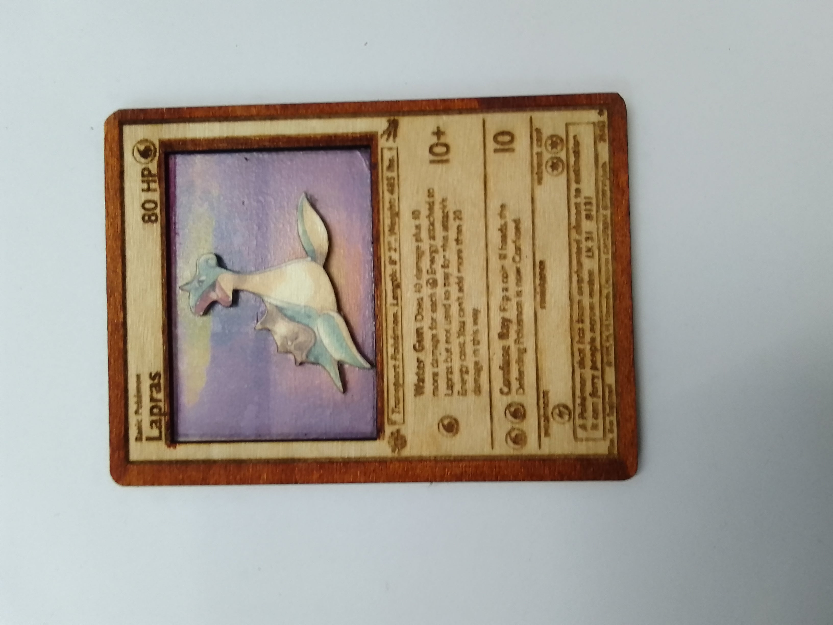Χειροποίητη ξύλινη κάρτα Pokemon Lapras
