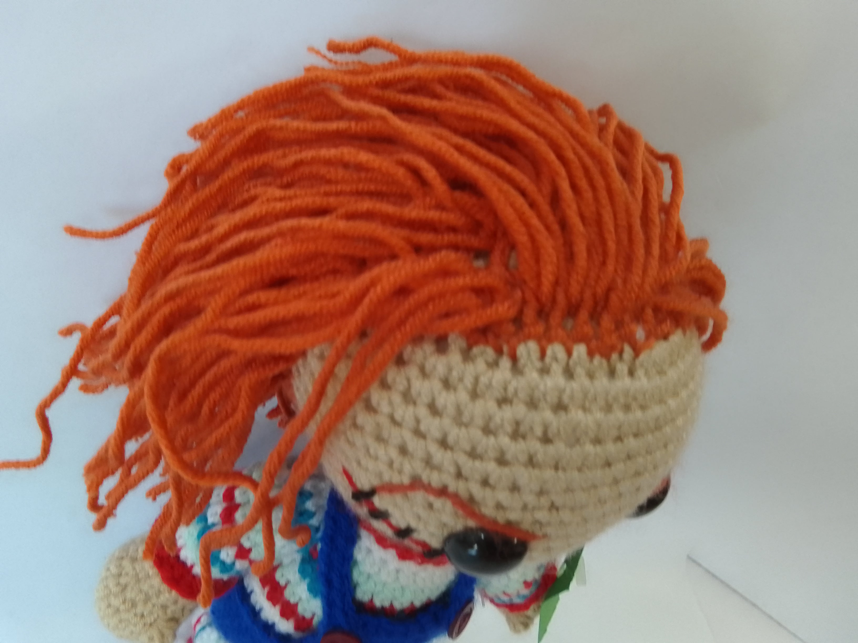 Χειροποίητο πλεκτό κουκλάκι τύπου Chucky (Τσάκι)