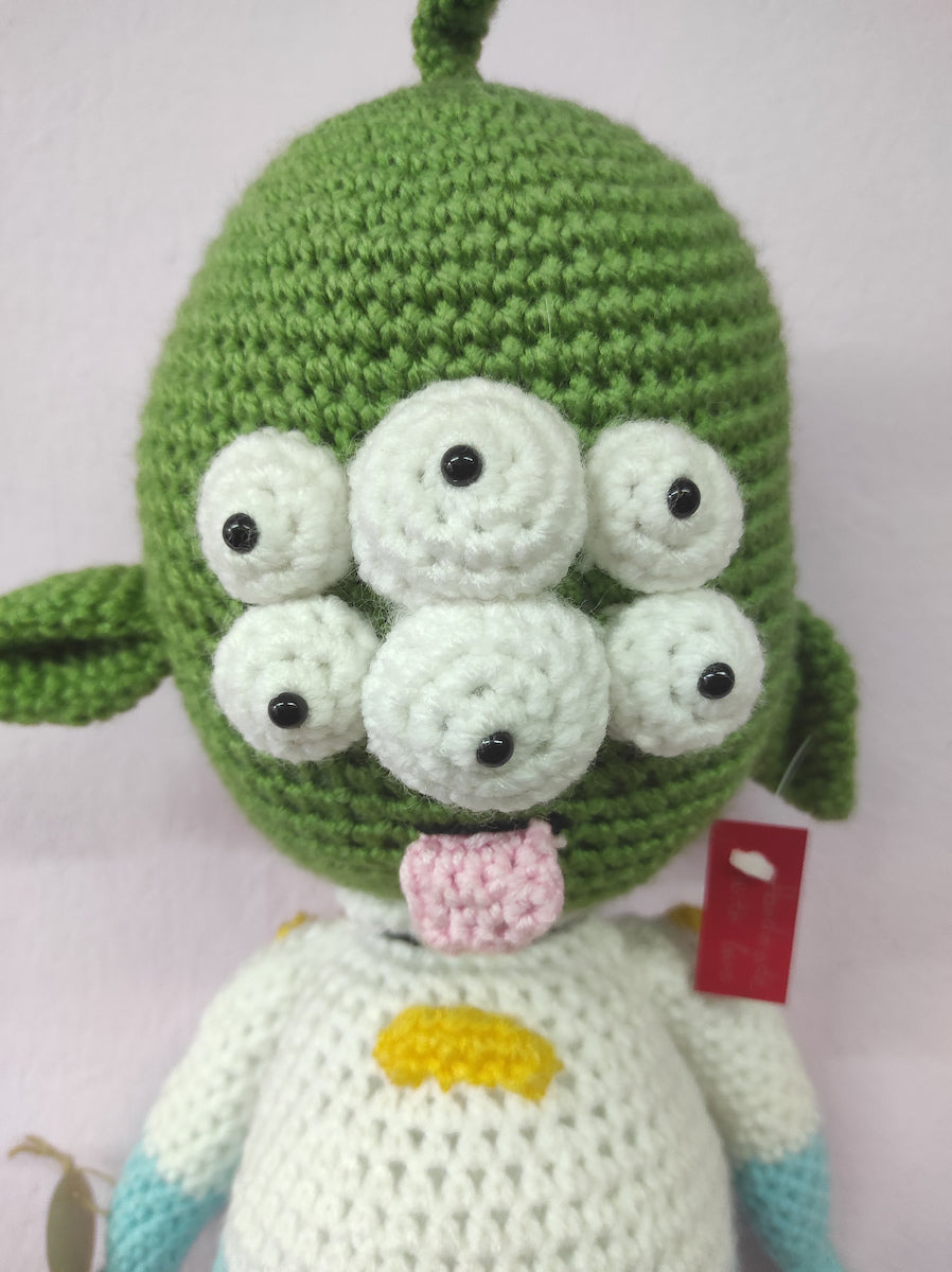 Χειροποίητο πλεκτό κουκλάκι Εξωγήινος Alien