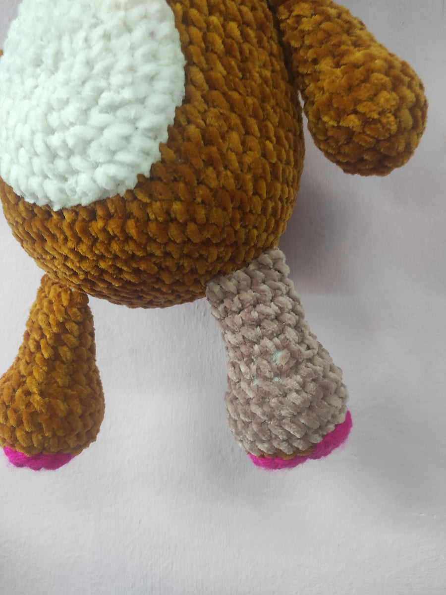 Χειροποίητο πλεκτό κουκλάκι τύπου Care Bear με Τεχνητό Μέλος
