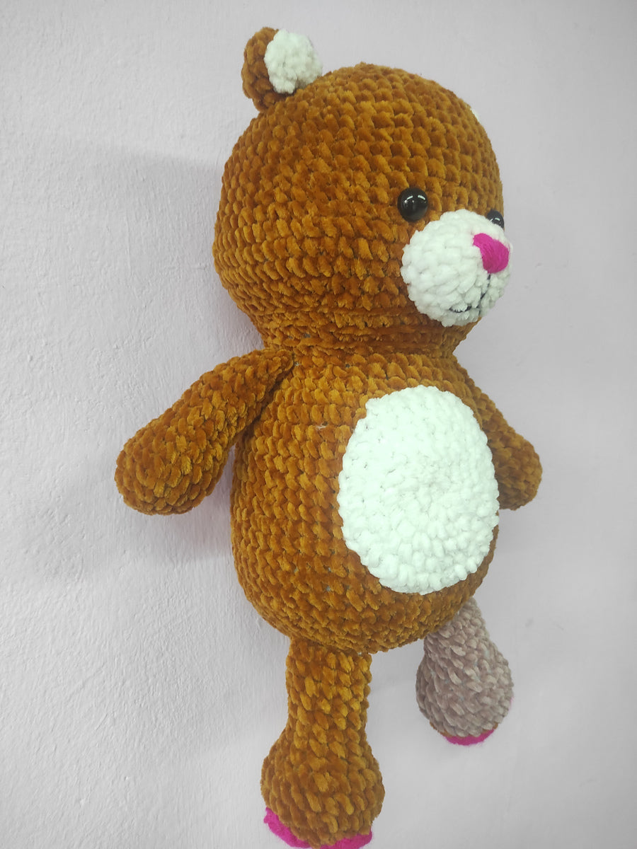 Χειροποίητο πλεκτό κουκλάκι τύπου Care Bear με Τεχνητό Μέλος