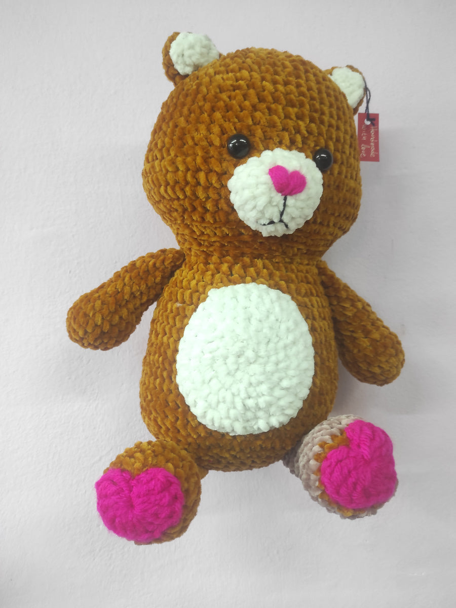 Χειροποίητο πλεκτό κουκλάκι τύπου Care Bear με Τεχνητό Μέλος