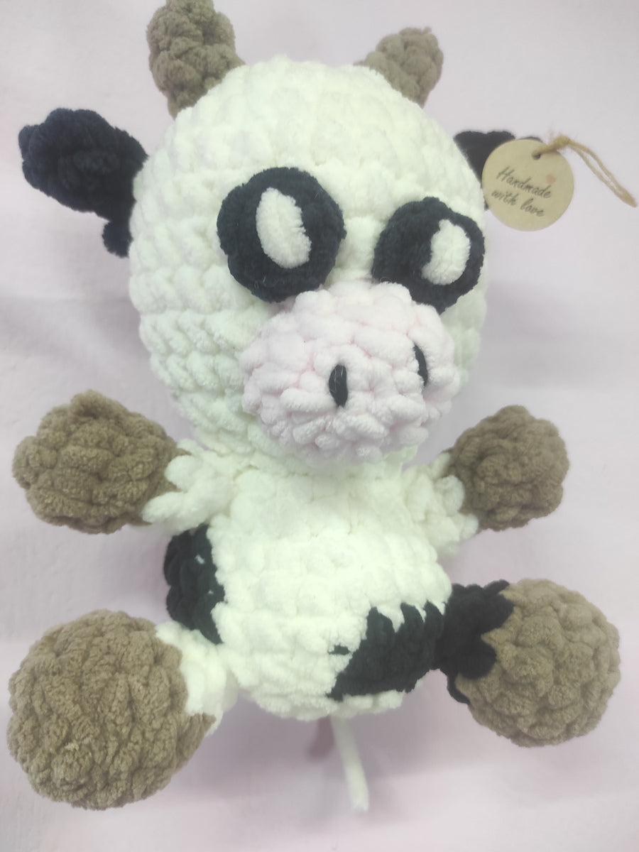 Χειροποίητο πλεκτό κουκλάκι Αγελαδίτσα