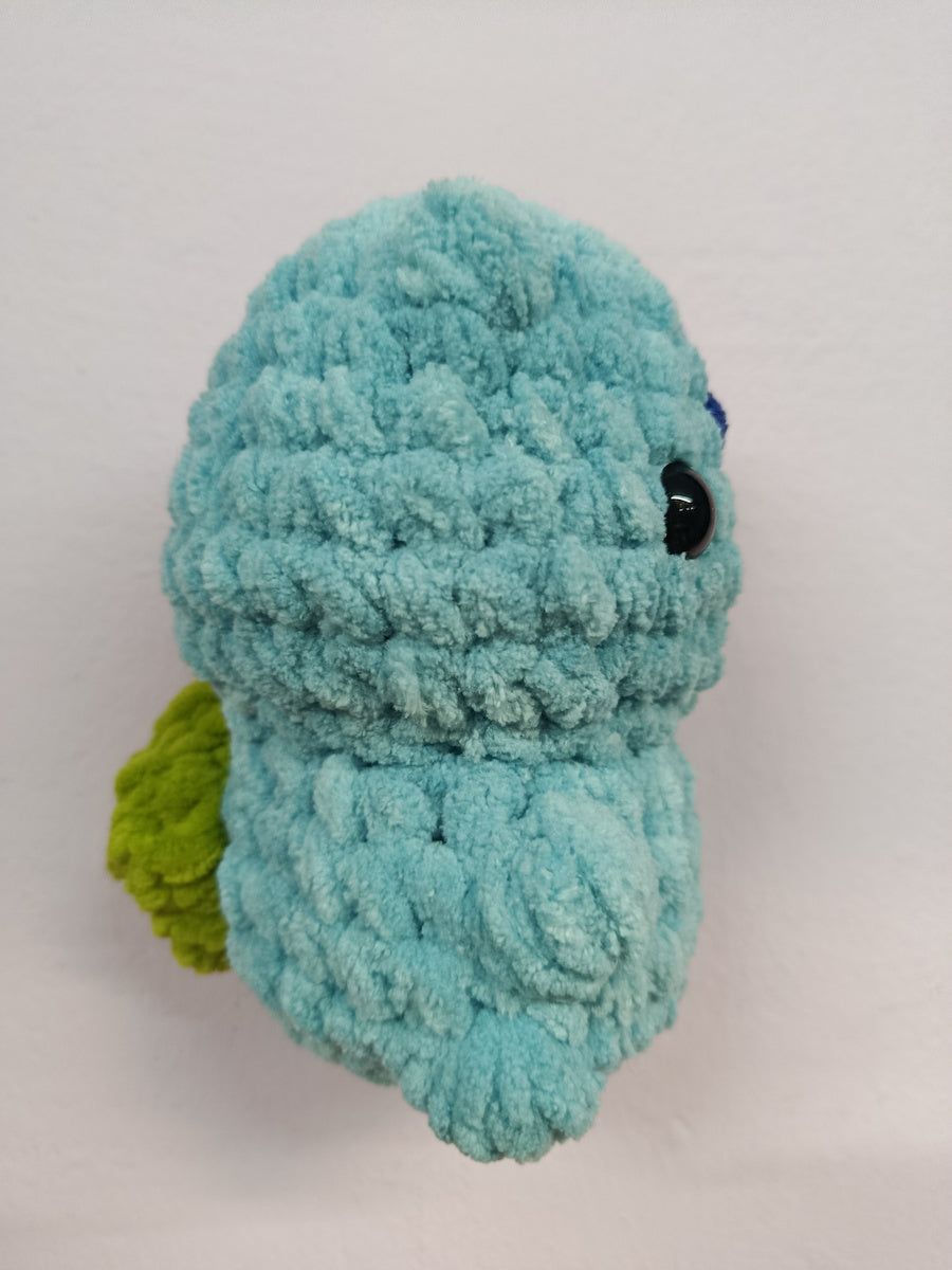 Χειροποίητο πλεκτό κουκλάκι Βελουτέ τύπου bulbasaur