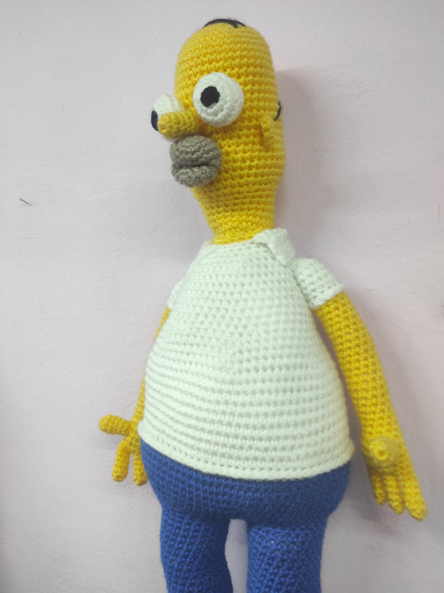 Χειροποίητο πλεκτό κουκλάκι τύπου Homer