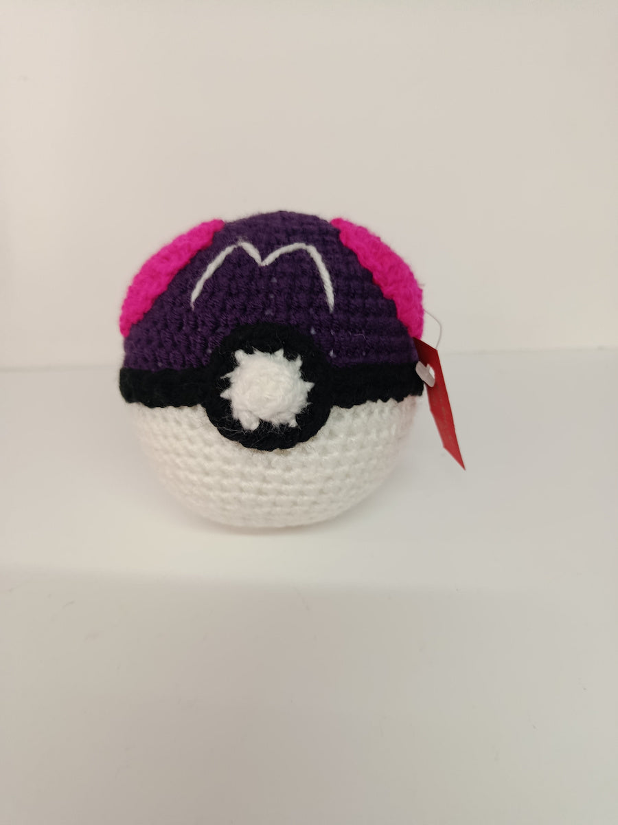 Χειροποίητο πλεκτό κουκλάκι τύπου Masterball Pokeball