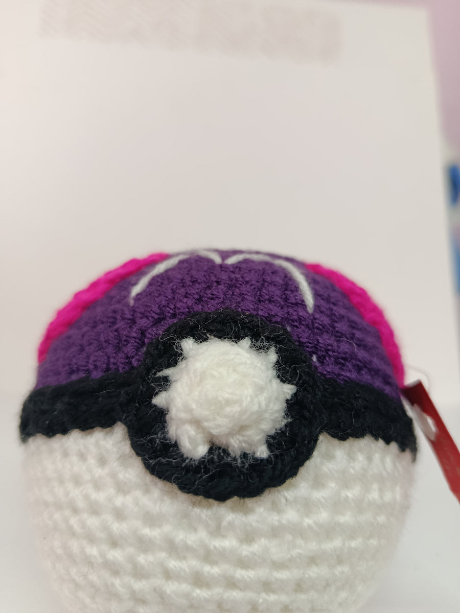 Χειροποίητο πλεκτό κουκλάκι τύπου Masterball Pokeball