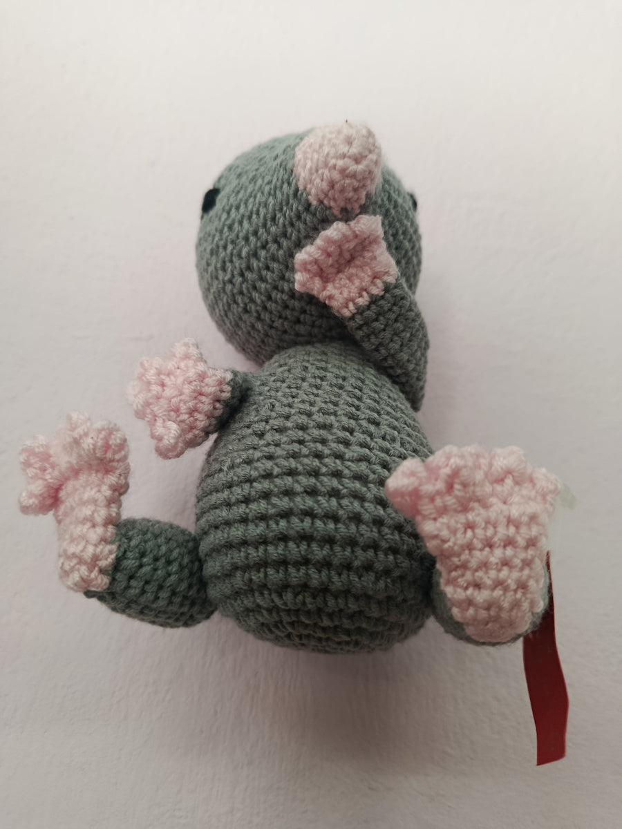 Χειροποίητο πλεκτό κουκλάκι ντροπαλός γκρί τυφλοπόντικας