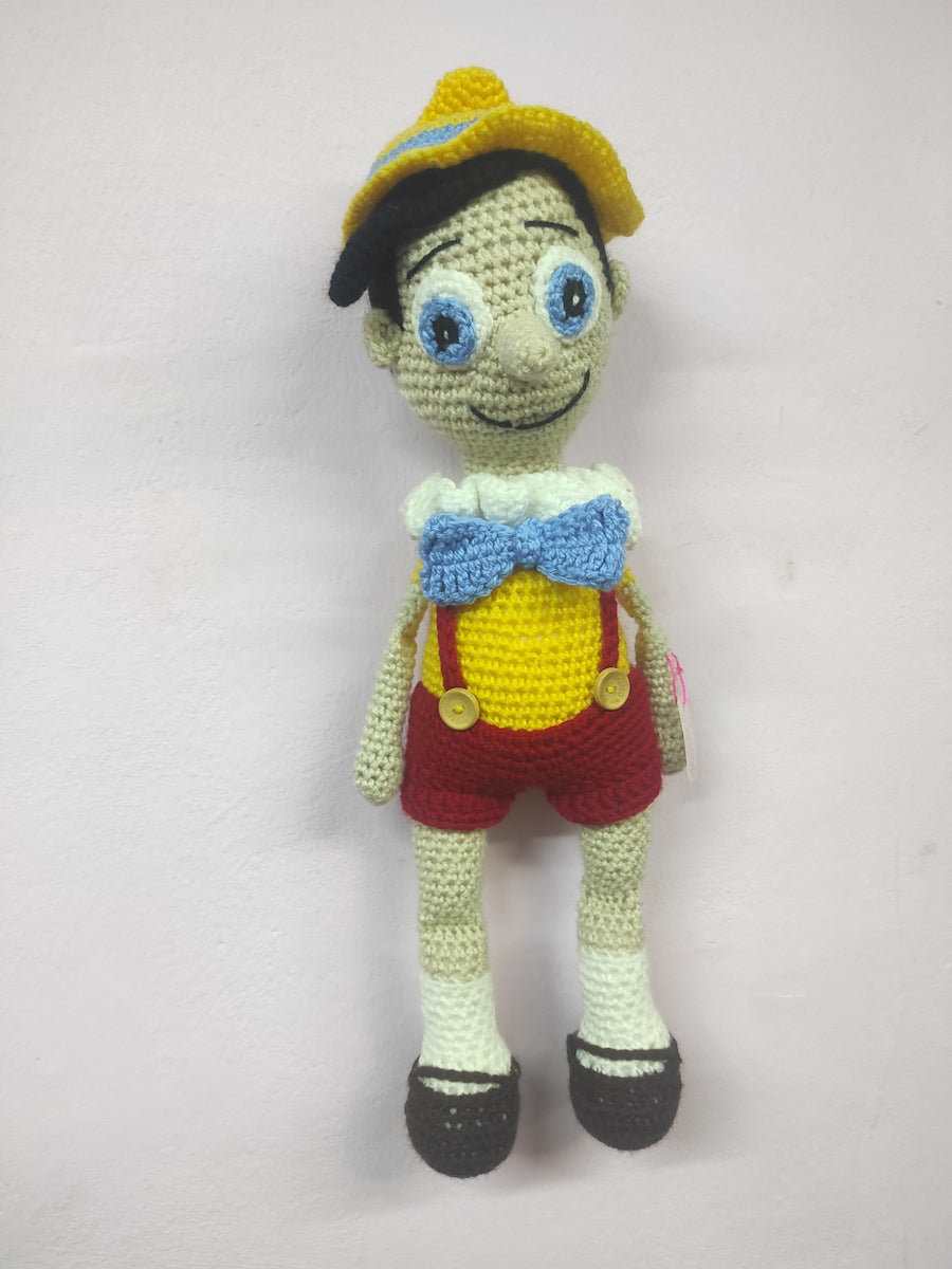 Χειροποίητο πλεκτό κουκλάκι Πινόκιο