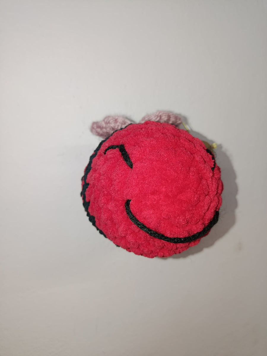 Χειροποίητο πλεκτό κουκλάκι Βελουτέ Κόκκινη Μέλισσα