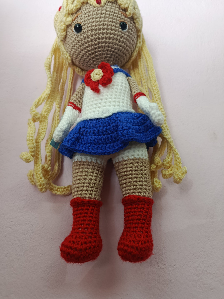 Χειροποίητο πλεκτό κουκλάκι τύπου Sailor Moon