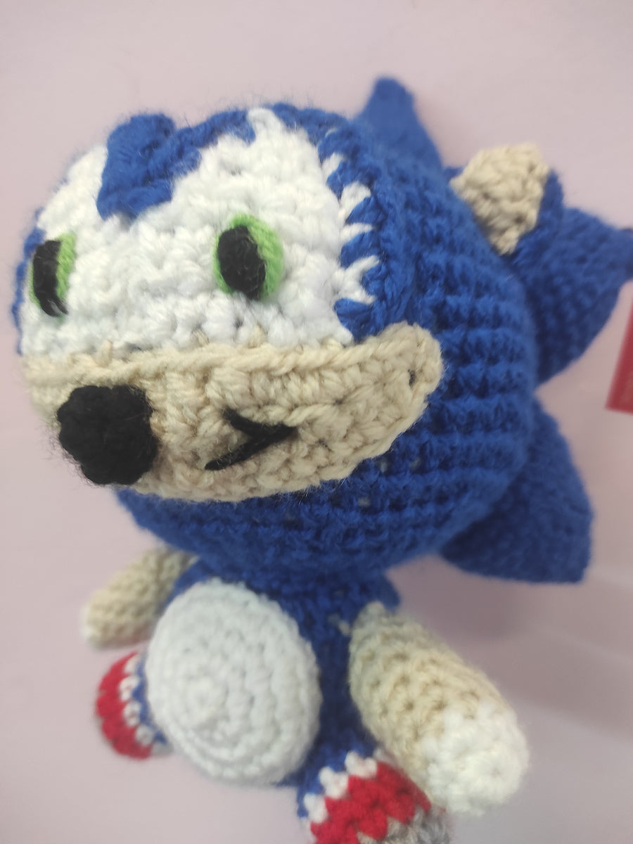 Χειροποίητο πλεκτό κουκλάκι τύπου Sonic