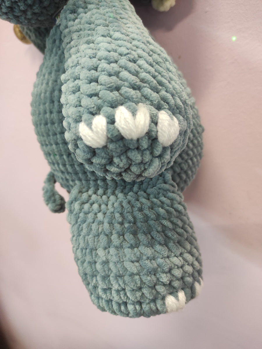 Χειροποίητο πλεκτό Κουκλάκι Γκρι Βελουτέ Ελέφαντας