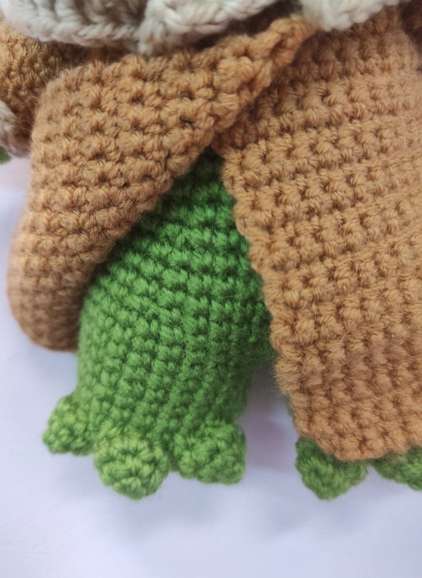 Χειροποίητο πλεκτό κουκλάκι τύπου Grogu (Baby Yoda)